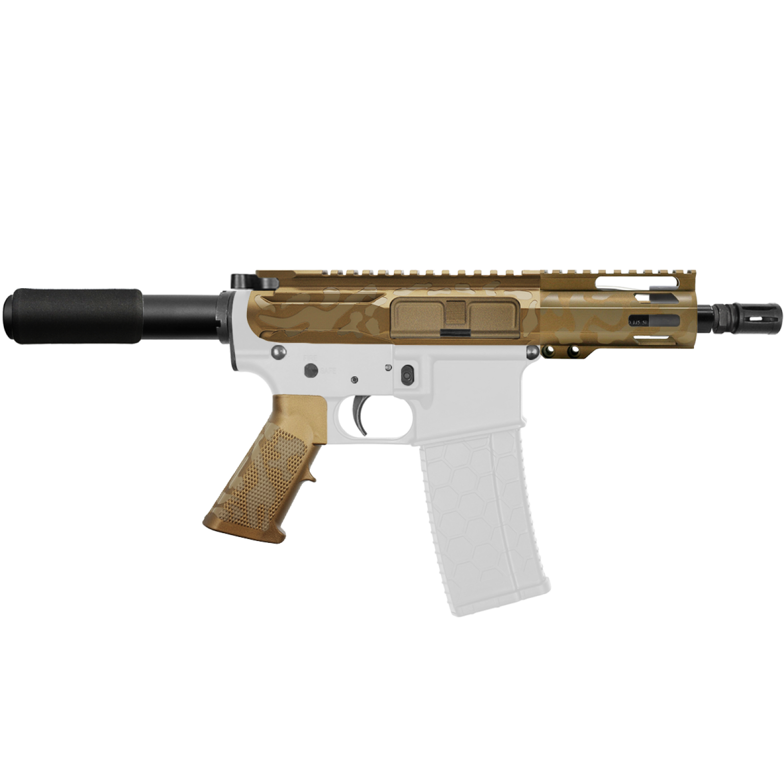 AR15 .223/5.56 5" Barrel W/ 4'' Handguard ''BBR CAMFML4'' Pistol